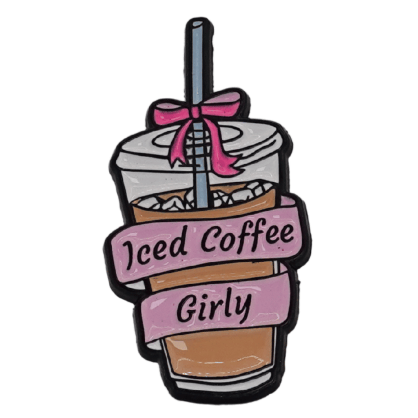 Iced Coffee Girly Enamel Pin