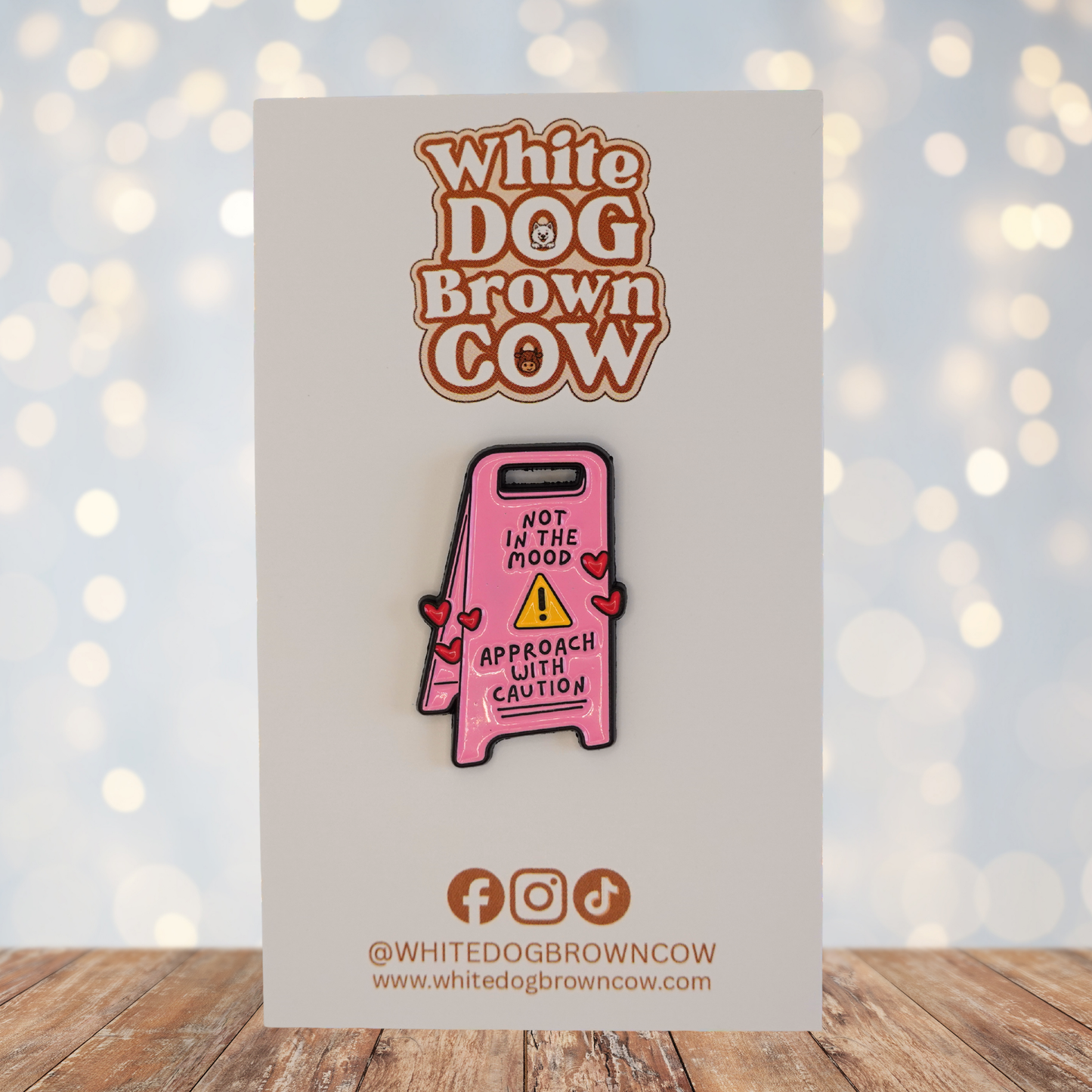 "Not In The Mood Approach With Caution" Enamel Pin