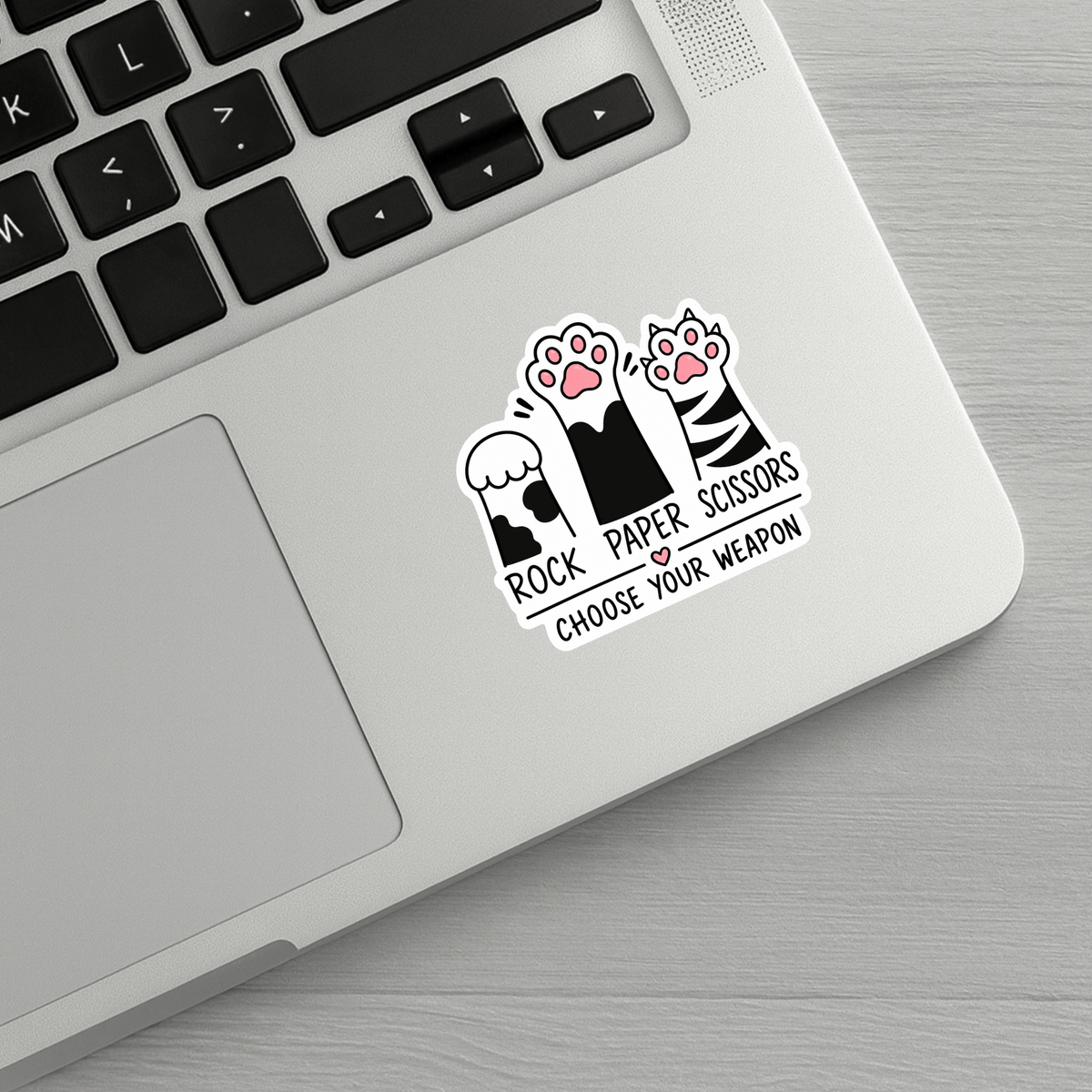 Rock Paper Scissors Choose Your Weapon Sticker