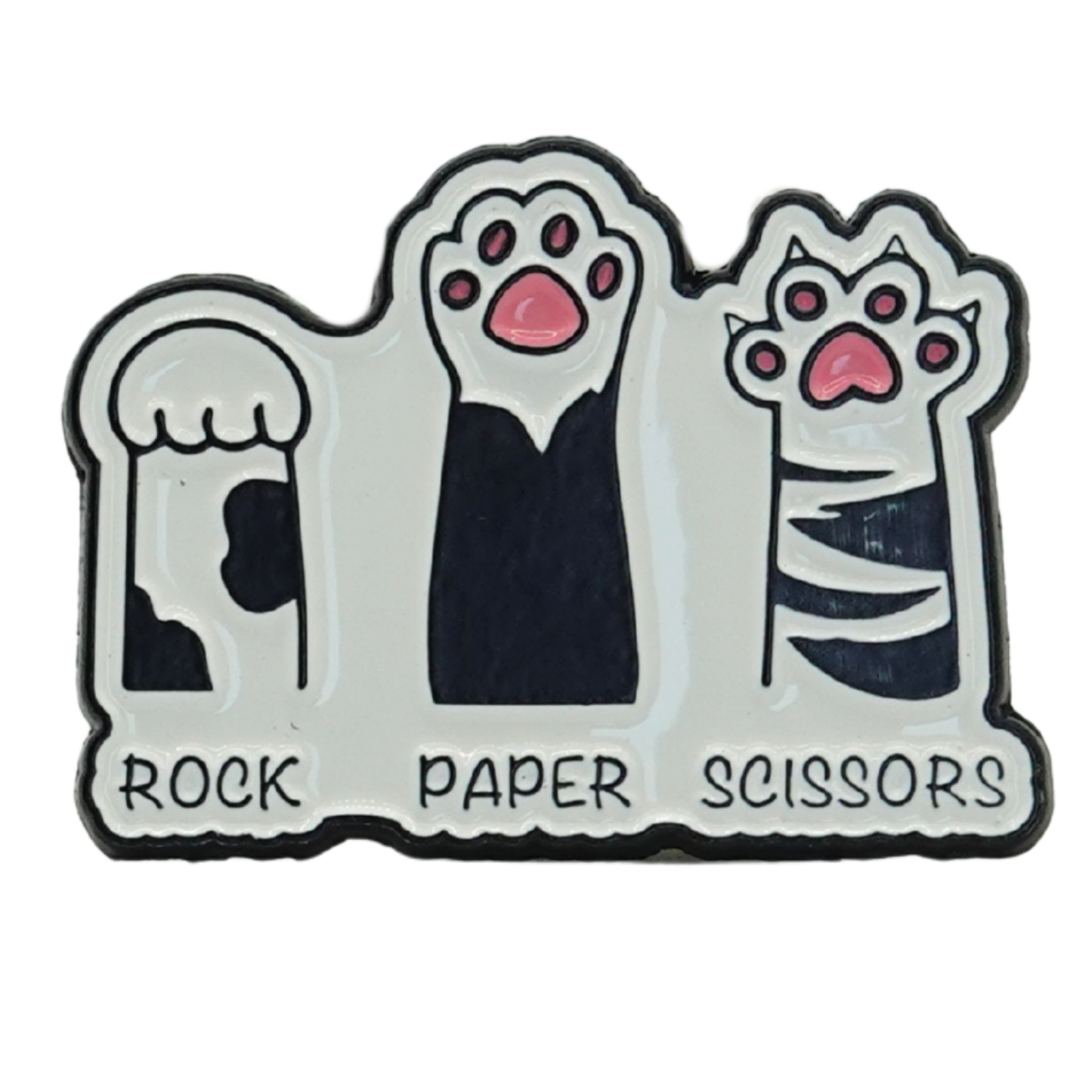 Rock Paper Scissors Cat Paws Enamel Pin