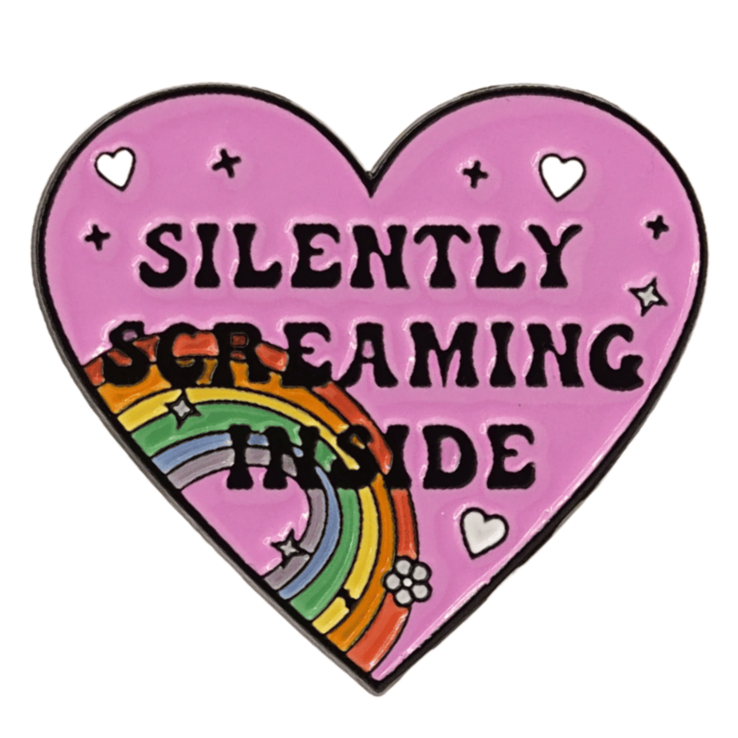 Silently Screaming Inside Enamel Pin
