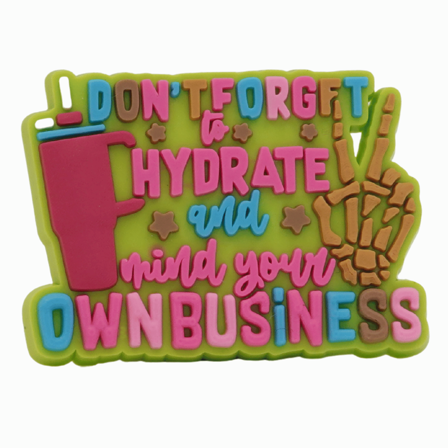 Don't Forget To Hydrate & Mind Your Own Business Croc Charm