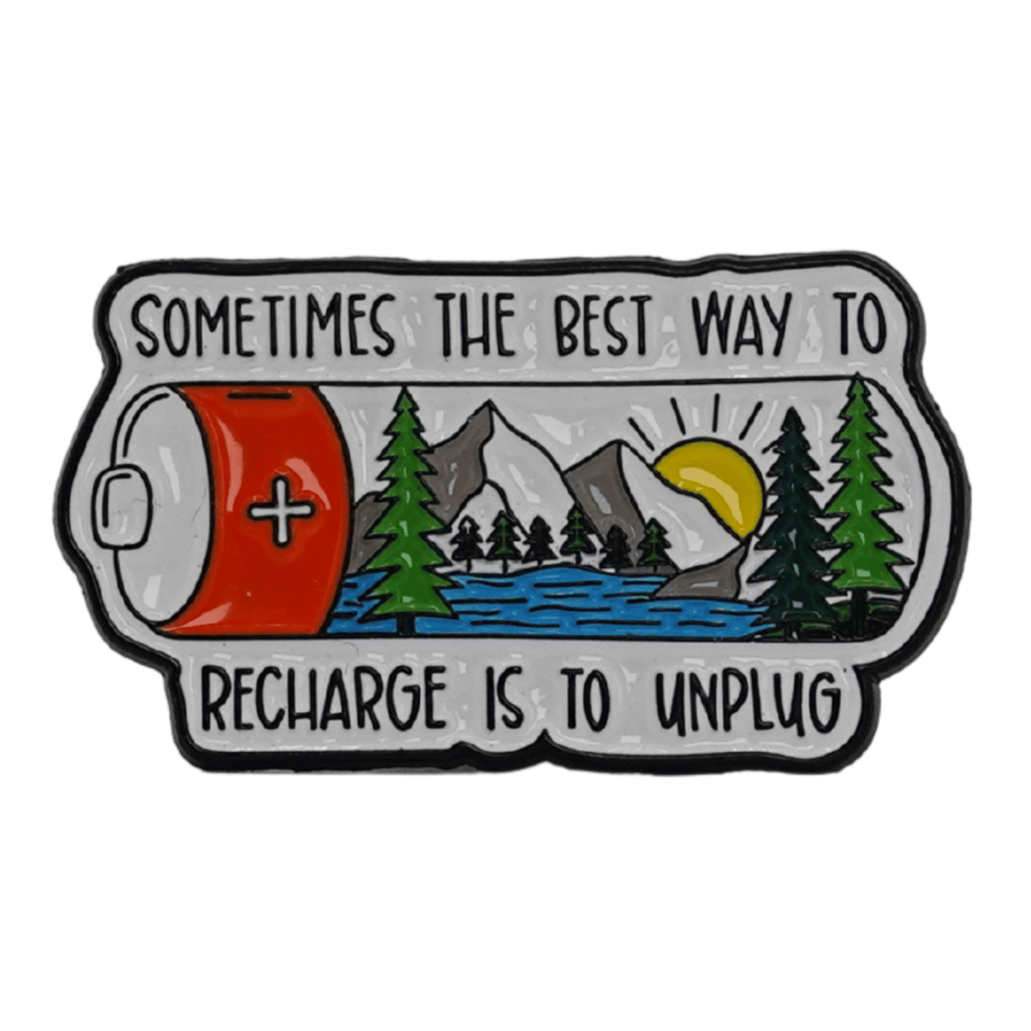 Sometimes The Best Way To Recharge Is To Unplug Enamel Pin