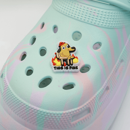 This Is Fine Croc Charm
