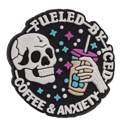 Fueled By Iced Coffee & Anxiety Croc Charm