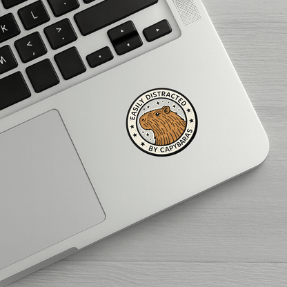 Easily Distracted By Capybaras Sticker