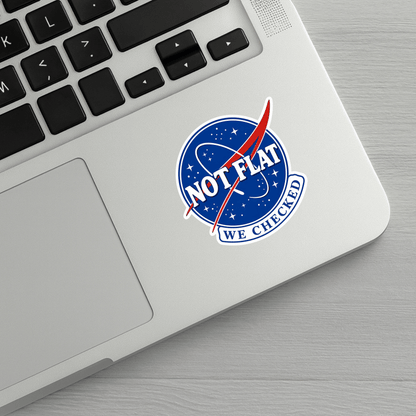 Not Flat We Checked Sticker