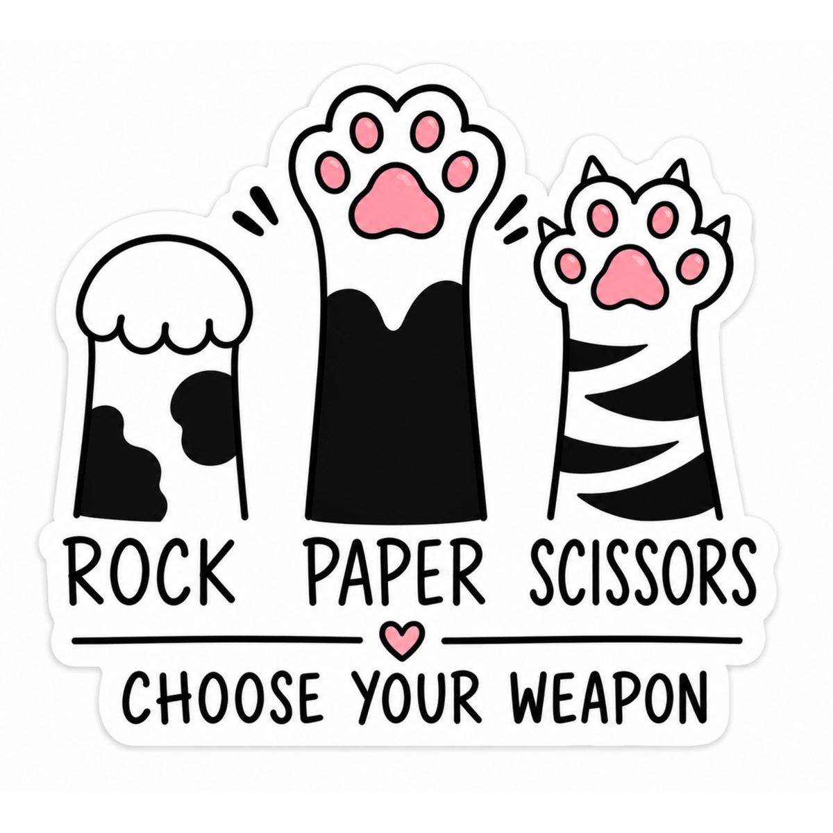 Rock Paper Scissors Choose Your Weapon Sticker