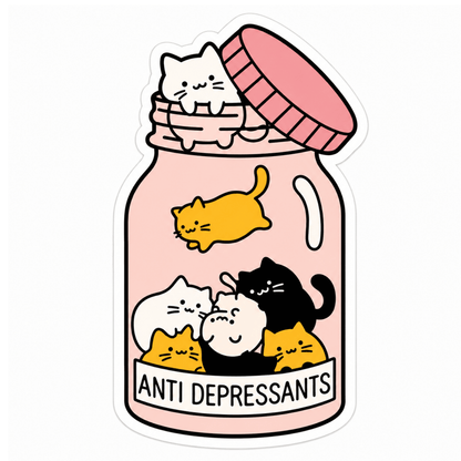 Antidepressants Cat Sticker