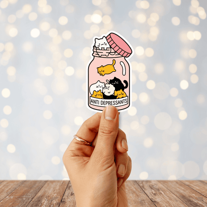 Antidepressants Cat Sticker