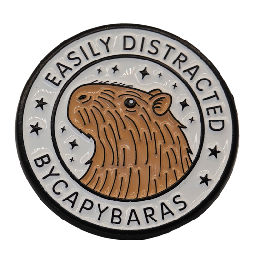 "Easily Distracted By Capybaras" Enamel Pin
