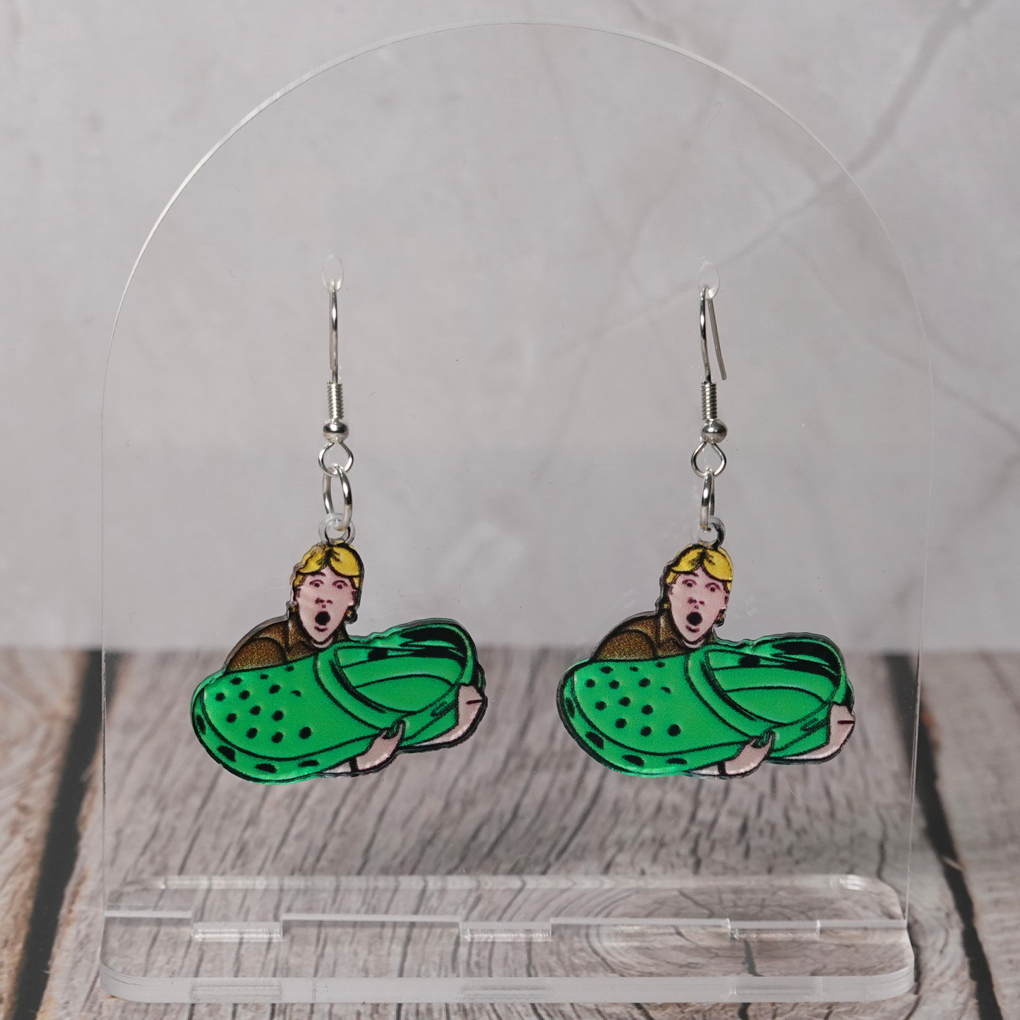 "Crickey" Steve Irwin Croc Hook Dangle Earrings