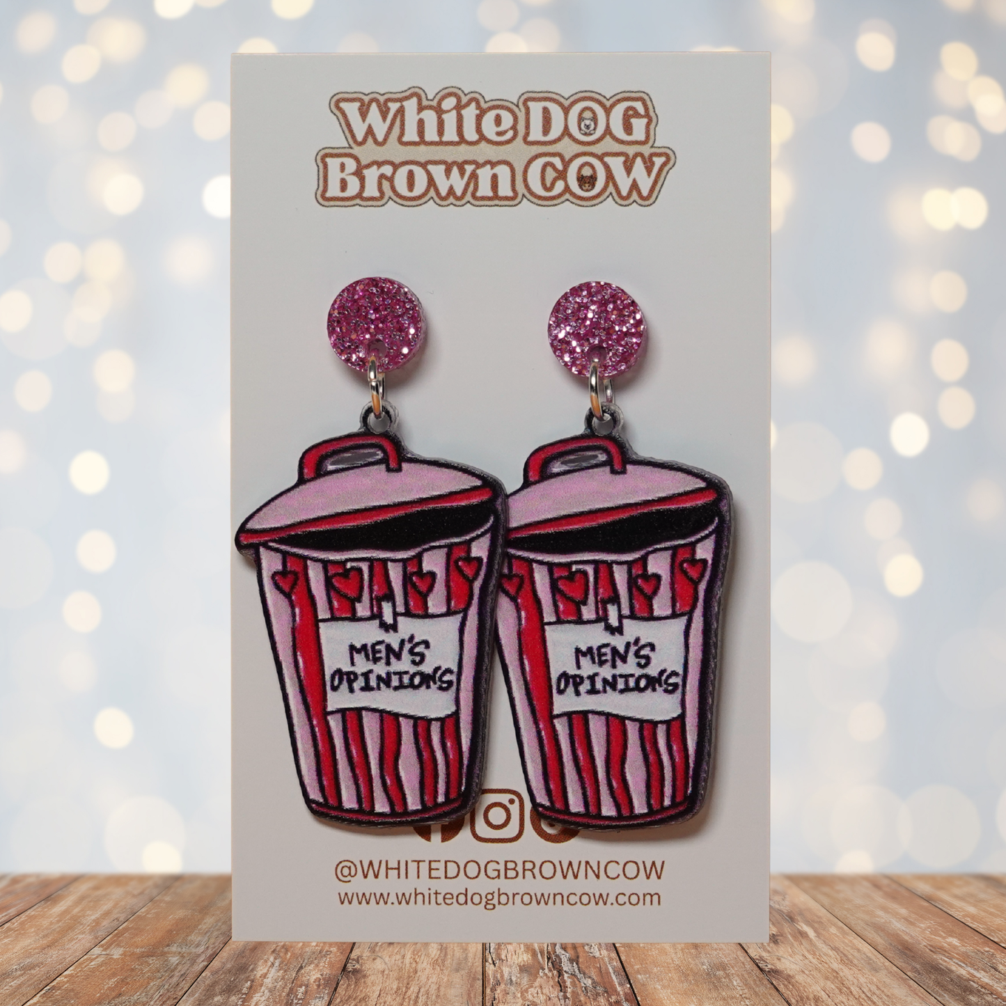 "Mens Opinions" Stud Dangle Earrings