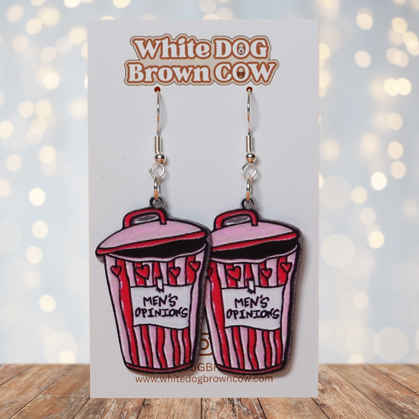 "Mens Opinions" Hook Dangle Earrings