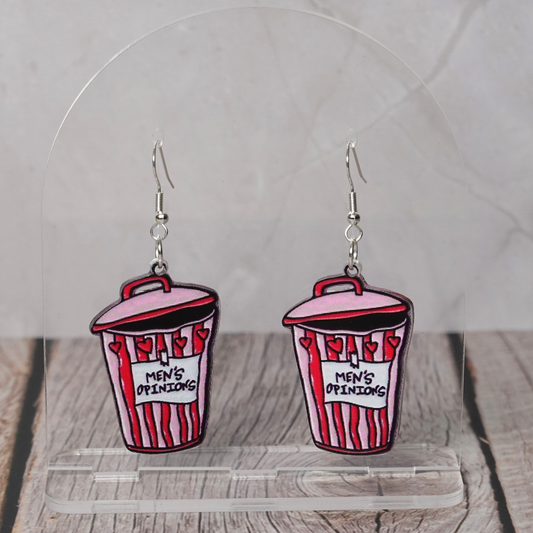 "Mens Opinions" Hook Dangle Earrings