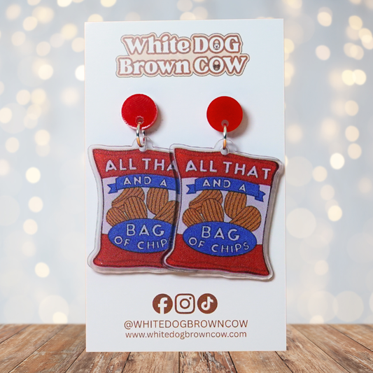 "All That And A Bag Of Chips" Stud Dangle Earrings