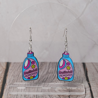 "Bullshit Remover" Hook Dangle Earrings