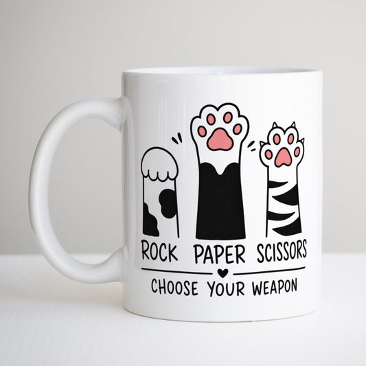 Rock Paper Scissors Choose Your Weapon Mug