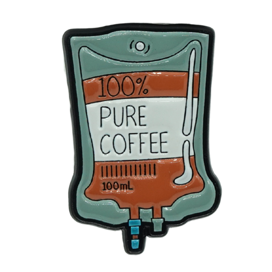 100% Pure Coffee Enamel Pin