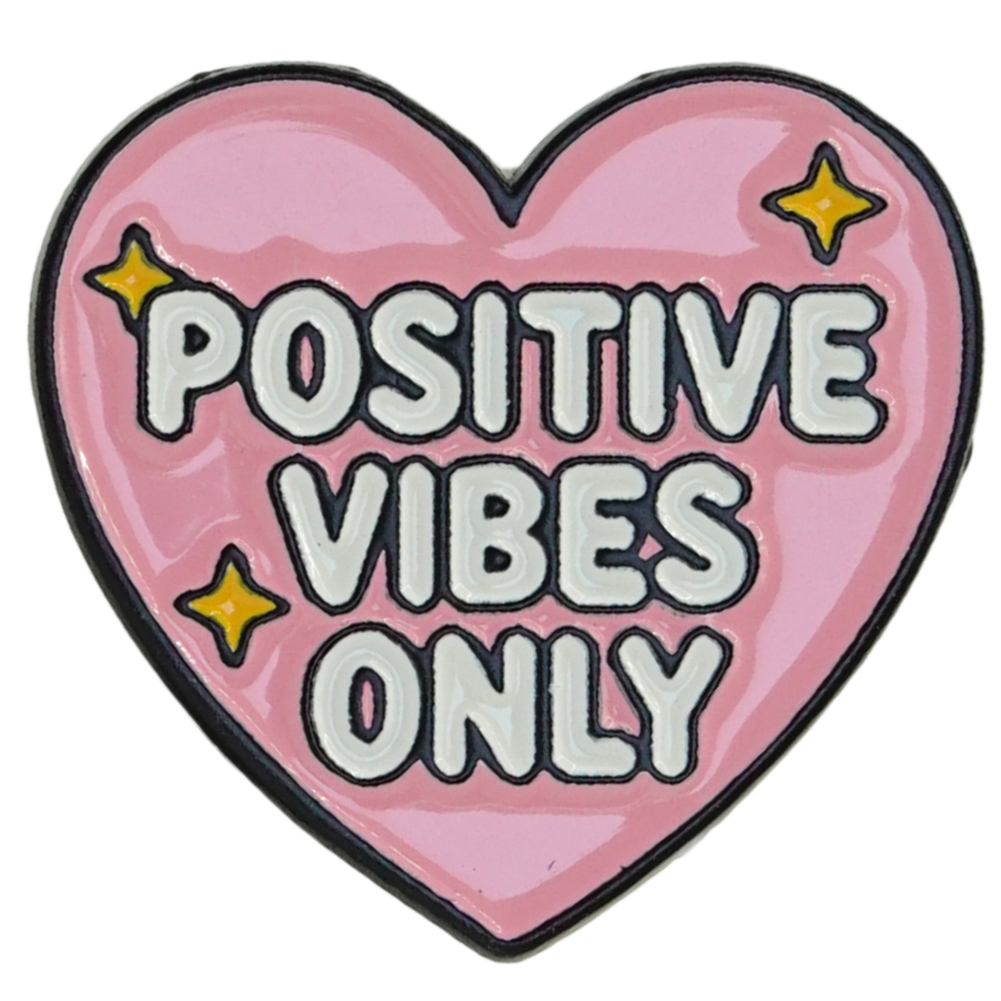 Positive Vibes Only Heart Enamel Pin