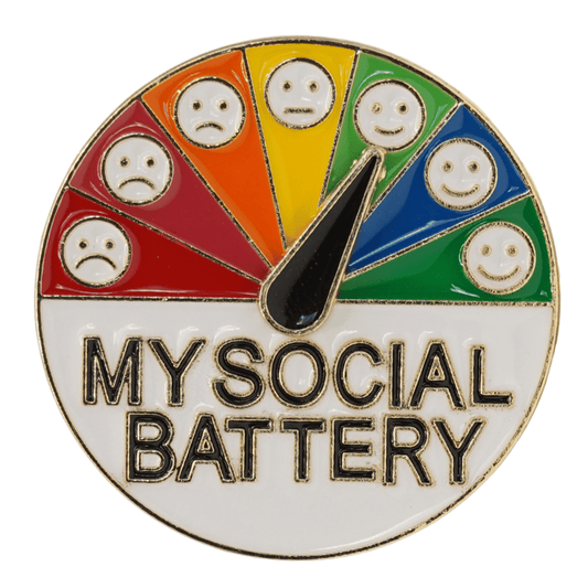 My Social Battery Interactive Enamel Pin