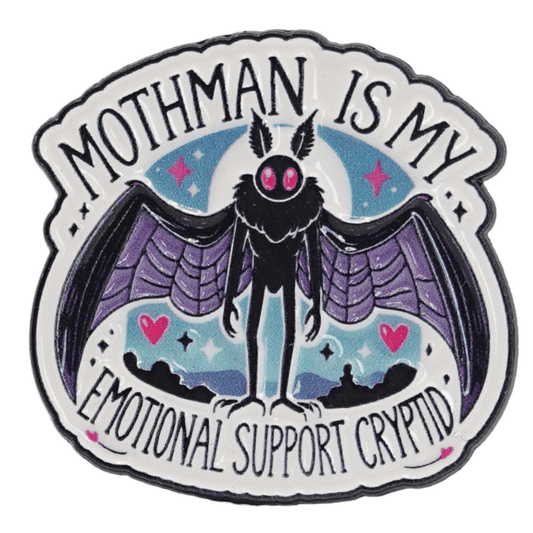 Mothman Is My Emotional Support Cryptid Enamel Pin