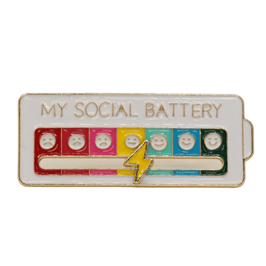 My Social Battery Sliding Enamel Pin