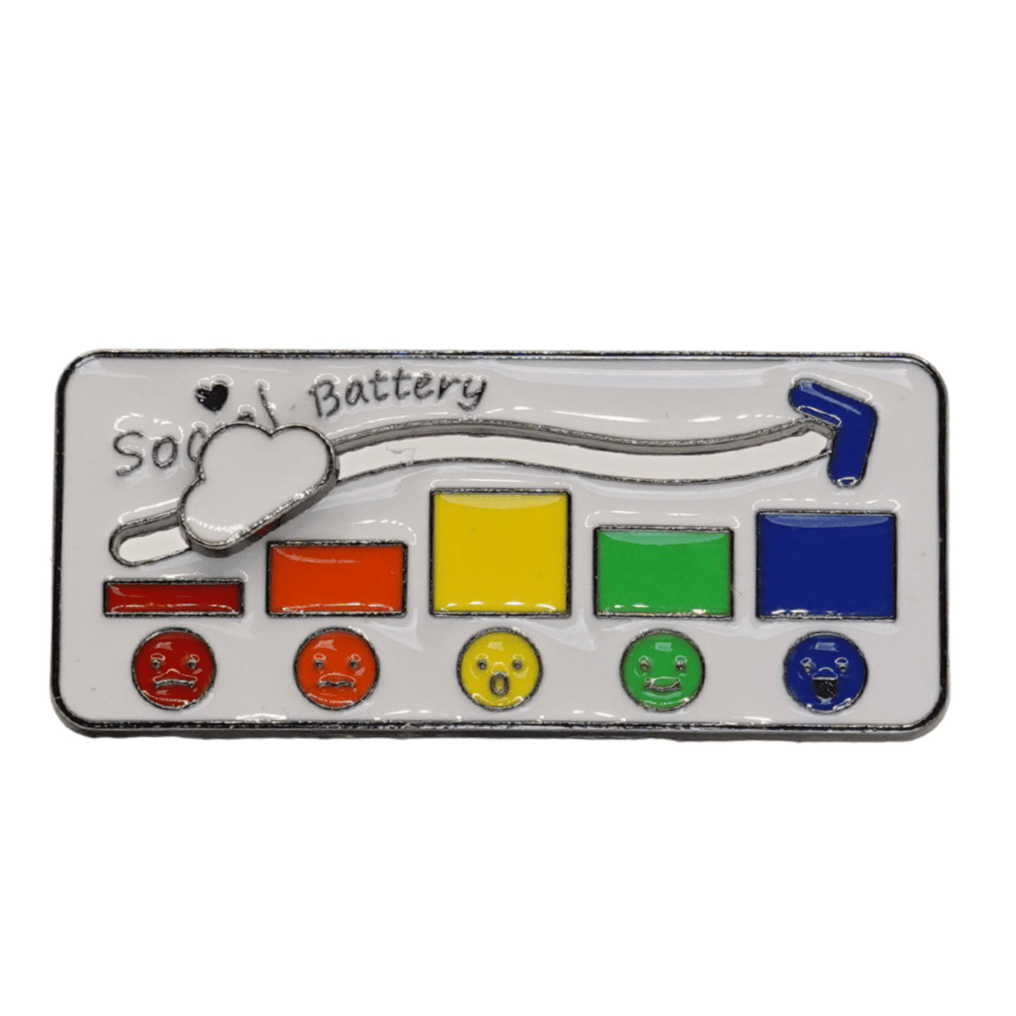 Social Battery Sliding Enamel Pin