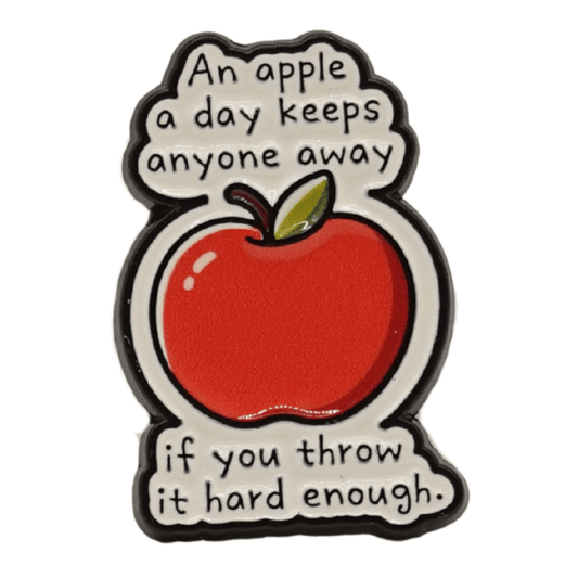 An Apple a Day Keeps Anyone Away Enamel Pin