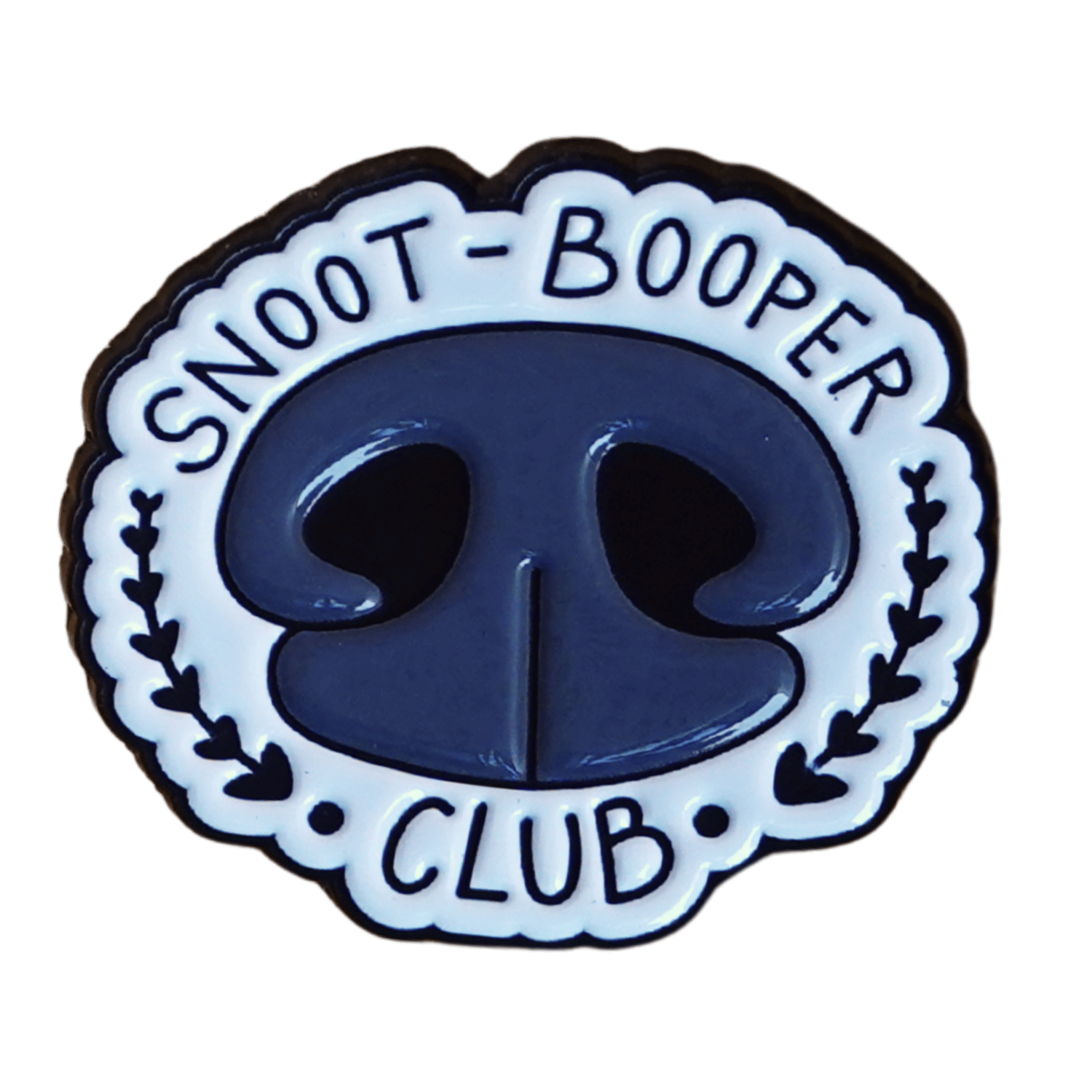 Funny snoot booper club enamel pin with dog nose design for pet lovers