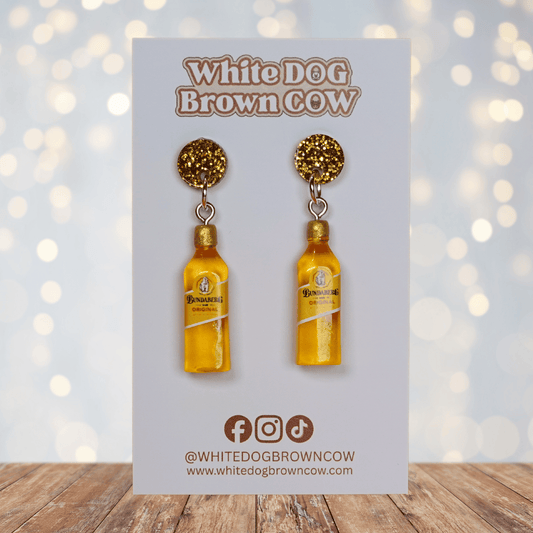 Mini Bundaberg style drink bottle dangle earrings