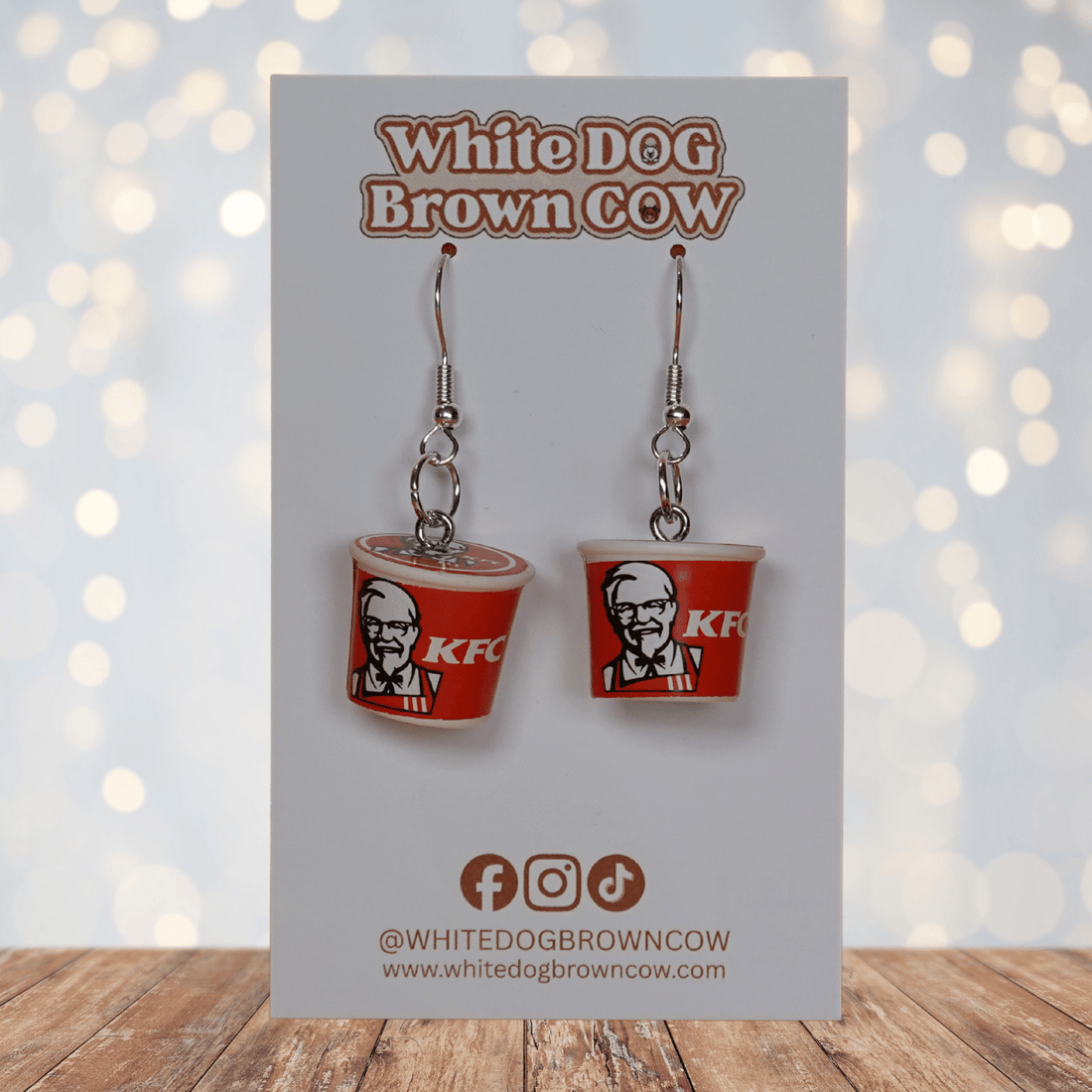 KFC Fried Chicken Bucket Earrings | Cute Fast Food Dangle Earrings ...