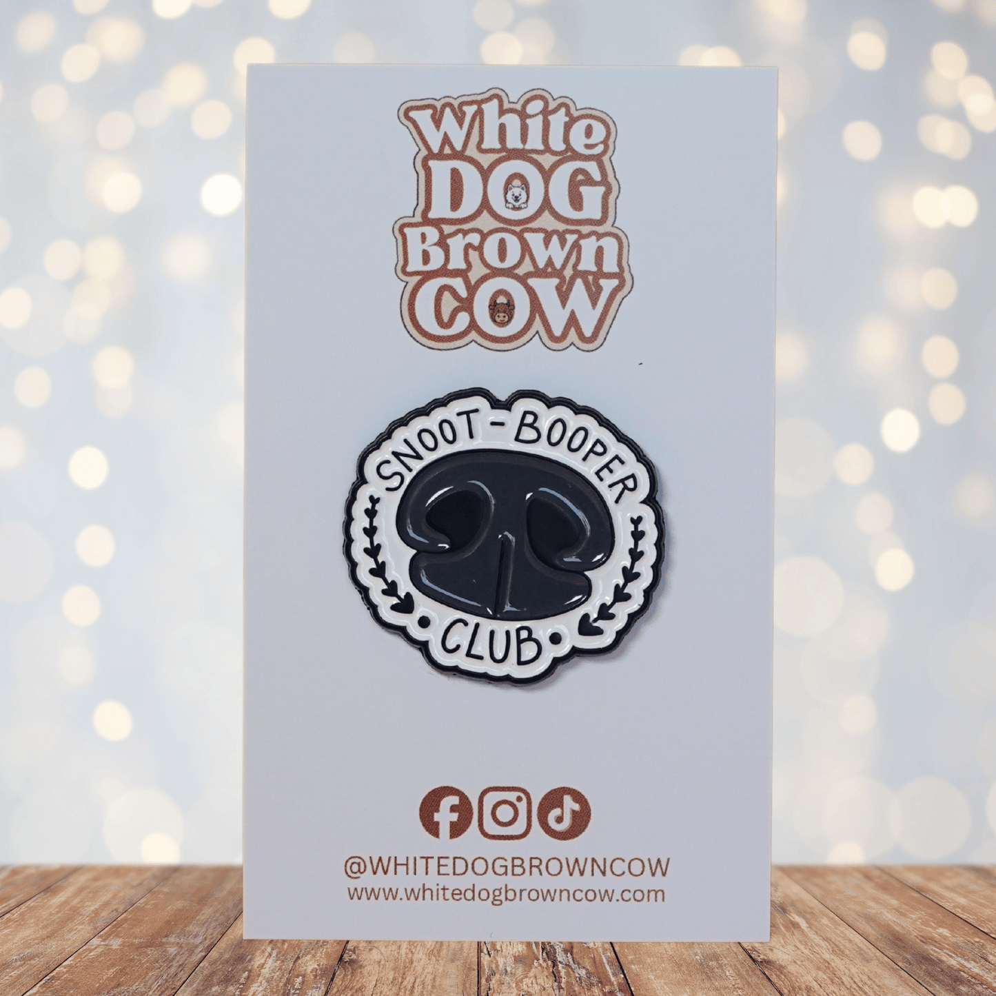 Funny snoot booper club enamel pin with dog nose design for pet lovers