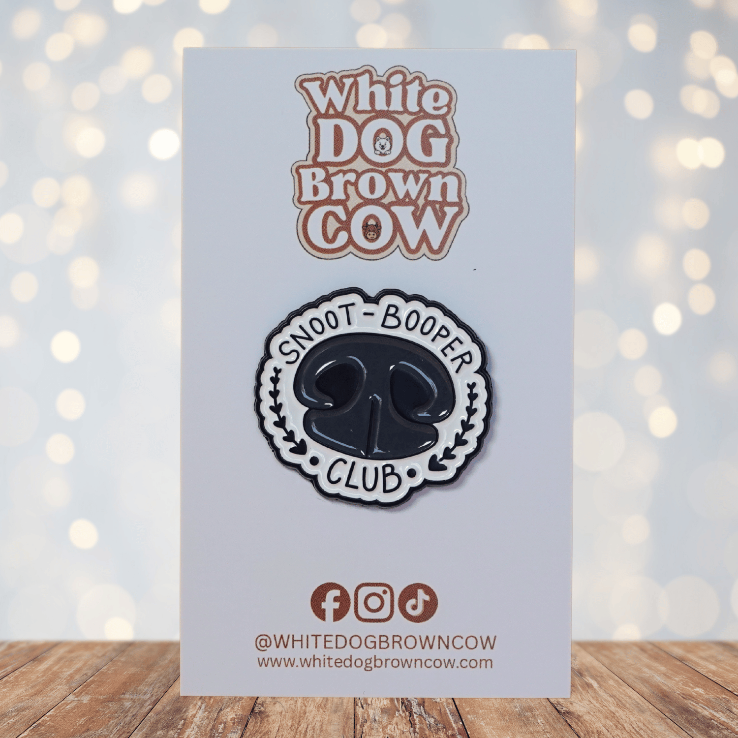 Funny snoot booper club enamel pin with dog nose design for pet lovers